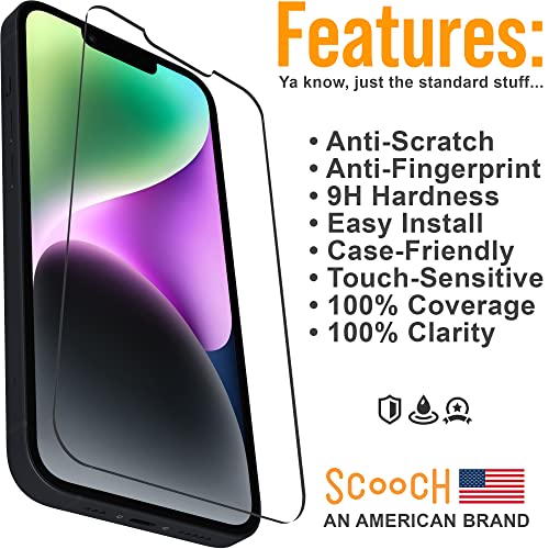 Scooch® Tempered Glass Multipack for iPhone 13, 3 Screen Protectors and 2 Camera Lens Protectors, Premium 9H Tempered Glass, Anti-Scratch, Anti-Fingerprint, Impact Resistant - size: iPhone 13