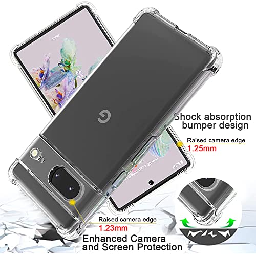 Google Pixel 7a Case with Screen Protector, Shockproof Crystal Clear Slim Soft Silicone TPU Protective Phone Cover Clear - color: Z Clear, size: Google Pixel 7a Case