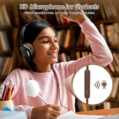 INFURTURE USB C Headphones Active Noise Cancelling Headphone Wired Over Ear - color: Brown