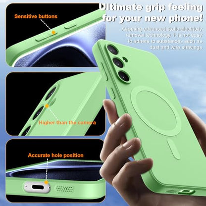for Galaxy A16 5G Case,Magnetic,Wireless Charging,Slim - color: light green