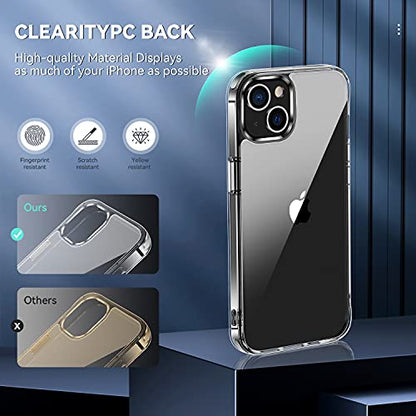 navor Transparent Phone Case Compatible with iPhone 13 6.1-inch Lightweight Anti-Yellowing Scratch-Resistant Slim Fit [Clear]