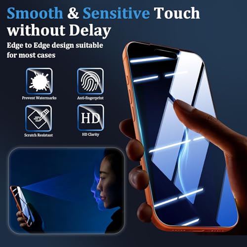 (3+2 Pack) 360° Privacy Screen Protector for iPhone 17 Pro 【4 Way Anti Spy】 + Camera Lens Protector,9H Shatterproof, Anti-Peep,Bubble-Free, Case Friendly Easy Installation Frame Included - size: iPhone 17 Pro