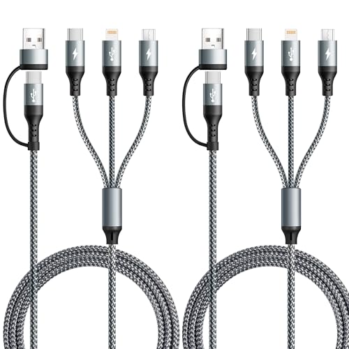 5 in 1 Multiple Charging Cable,USB A/C Universal Charger Cable - size: 2 PACK