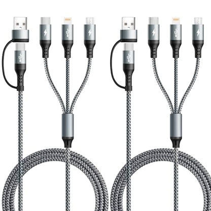 5 in 1 Multiple Charging Cable,USB A/C Universal Charger Cable - size: 2 PACK