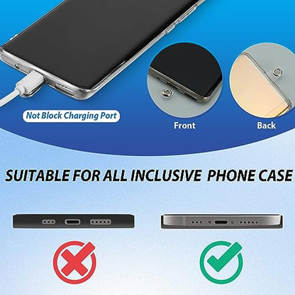 Tenceur 100 Pcs Universal Phone Tether Tab Plastic Lanyard Patch with Metal Ring for Wrist Cell Phone Lanyard Strap Fit Most Smartphones Safety Drop Protection, Clear