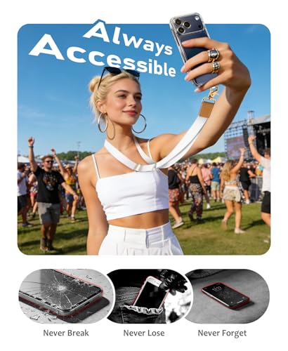 Yonlevres Phone Lanyard Crossbody Strap Wrist Neck Adjustable Women White - color: 0 Wt
