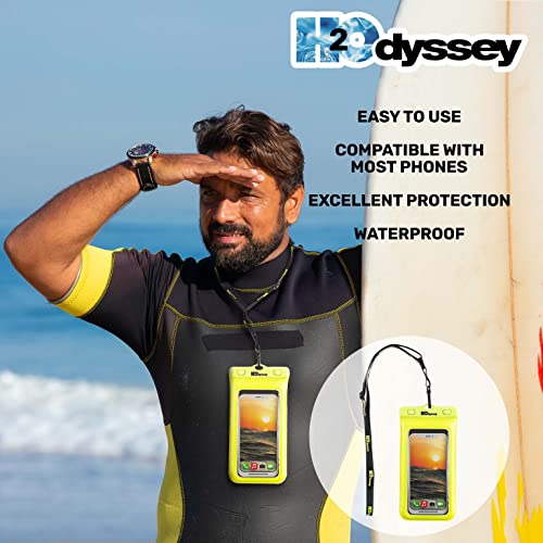 H2ODYSSEY Waterproof Phone Case and Lanyard - Excellent Waterproof Protection - Floats in The Water -Lanyard for Beach Kayak Travel - Universal Size - Yellow - color: Yellow