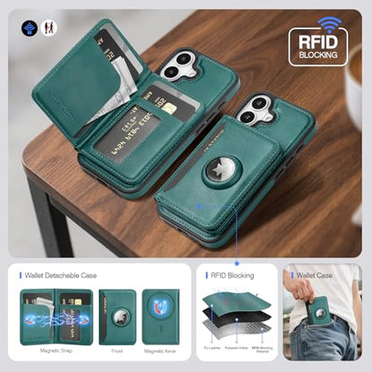 Antsturdy Compatible with MagSafe iPhone 17 Wallet Case,Blue Green - color: Blue Green, size: iPhone 17 - 6.3"