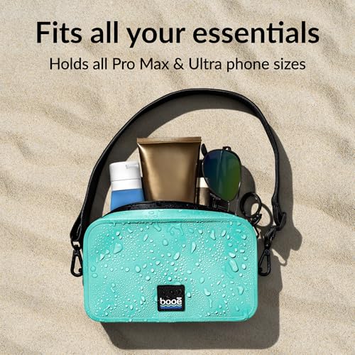 Booe Waterproof Belt Bag - Waterproof Fanny Pack - Caribbean Blue | 100% Waterproof Bag, IP67 Submersible, Airtight TRU Zip, Floats, Fits All Phones, Touchscreen-Friendly, Crossbody/Waist Pack - color: Caribbean Blue