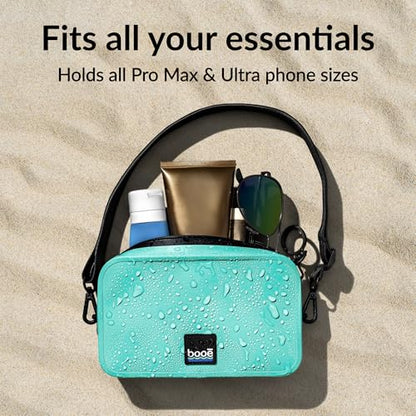 Booe Waterproof Belt Bag - Waterproof Fanny Pack - Caribbean Blue | 100% Waterproof Bag, IP67 Submersible, Airtight TRU Zip, Floats, Fits All Phones, Touchscreen-Friendly, Crossbody/Waist Pack - color: Caribbean Blue