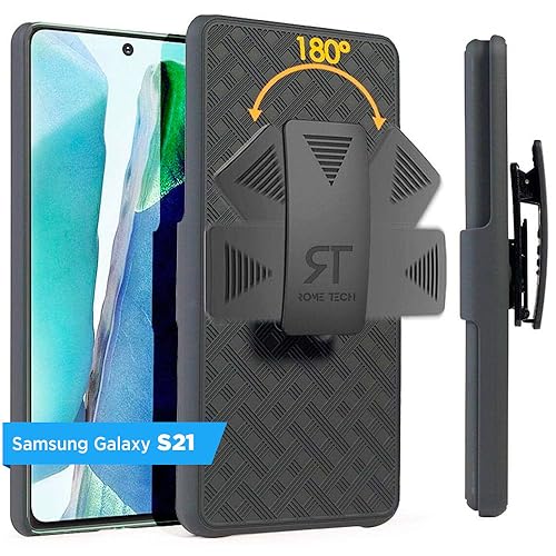 Designed for Samsung Galaxy S21 Case with Belt Clip Holster | Rugged Holster & Protective Phone Case Combo with Anti-Slip Texture - Black - style: Galaxy S21