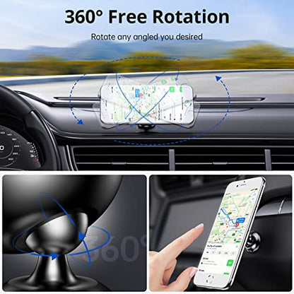 SYNCWIRE Magnetic Car Phone Holder for Dashboard, 360° Adjustable Strong Magnets Cell Phone Car Mount Compatible with iPhone, Samsung, Android etc. - color: Black