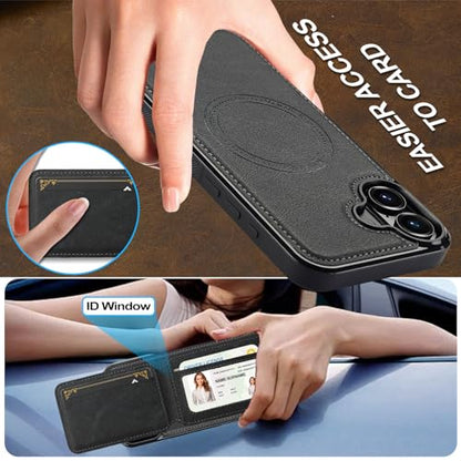 L3 2 in 1 Detachable Leather Wallet and Phone Cases Compatible with iPhone 17 Case with Card Holder RFID Blocking, Compatible with Magsafe Charging 6.3 Kickstand (Black, IP 17) - color: Black, size: 6.3 inches