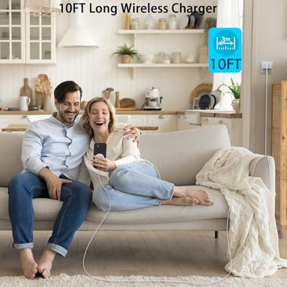 Magnetic iPhone Wireless Charger,10FT Fast Charging Apple Mag Safe Charger Wireless Charging Pad for iPhone Air/17 Pro Max/16 Pro/16 Plus/15 Pro/14/13/12/11/AirPods 3/Pro 3/2 Phone Mag safe Charge Pad - size: 10FT 1Pack