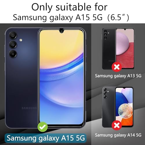 【2+2 for Samsung Galaxy A15 5G Tempered Glass Privacy Screen Protector with Camera Lens Protector ，Scratch-resistant, Bubble-free, Easy Installation - size: Galaxy A15 2+2