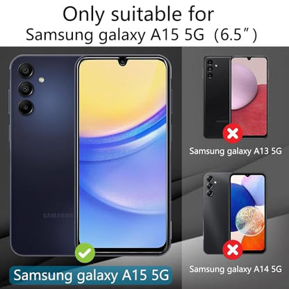 【2+2 for Samsung Galaxy A15 5G Tempered Glass Privacy Screen Protector with Camera Lens Protector ，Scratch-resistant, Bubble-free, Easy Installation - size: Galaxy A15 2+2