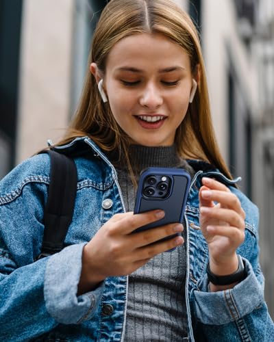 Mobnano Compatible with iPhone 15 Pro Max Case, with Multicolor Protective Shockproof Bumpers, Crystal Clear Not Yellowing Anti-Scratch Hard PC Back & Soft Silicone TPU Frame Cover - Drak Blue/Black - color: Dark Blue/Black, size: iPhone 15 Pro Max