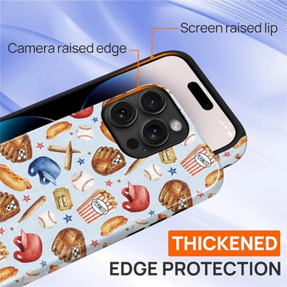 Case for iPhone 14 Pro, Shockproof Hybrid Protective Phone Case, Dual-Layer Drop Protection Anti-Scratch, Baseball Fun - color: Baseball Fun, size: iPhone 14 Pro