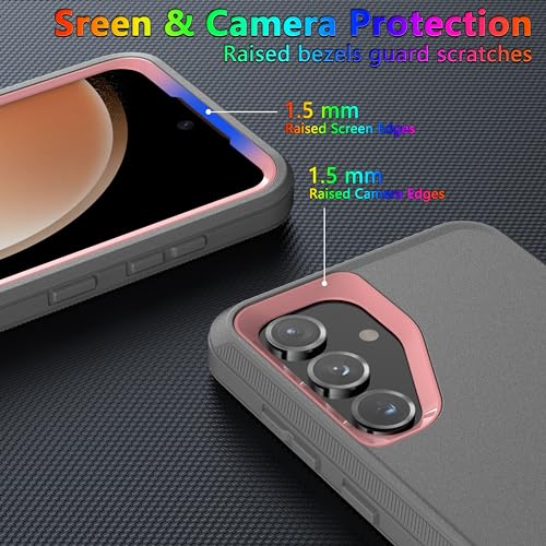 MXX Case Designed for S24 Plus Compatible with S25 Plus/ S24 Plus 3-Layer Super Full Heavy Duty Body Bumper Cover/Shock Protection/Dust Proof, case 5g 2024 (Gray/Pink) - color: Gray/Pink, size: Galaxy S24+ / S25+