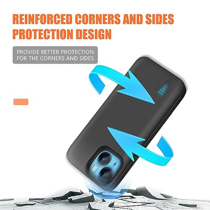 [Upgraded] Battery Case for iPhone 14, 5000mAh Rechargeable Extended Battery Charging/Charger Case, Add 100% Extra Juice, Support Wire Headphones (6.1 inch) Black