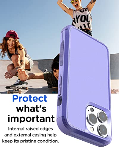 AICase iPhone 14 Pro Max (6.7") Heavy Duty 3-Layer Military Grade Protection, Shockproof/Dropproof/Dustproof, Rugged Pocket-Friendly Cover - color: Purple