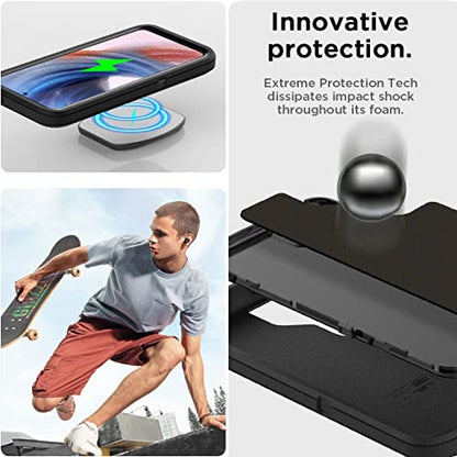 AICase for Galaxy S23 Case with Detachable Anti-Lost Hand Strap/Wristband,Heavy Duty Drop Protection Full Body Rugged Shockproof/Dust Proof 3-Layer Military Protective Durable for Samsung S23 6.1" - color: Black+Black Anti-lost wristband