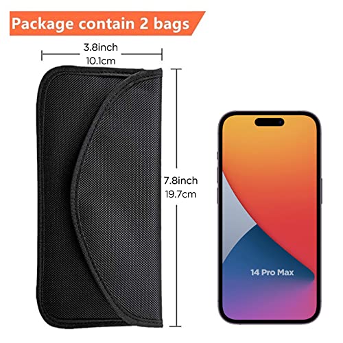 2 Pack Faraday Bags for Car Keys and Cell Phone, Signal Blocking Key Pouch Wallet, Anti-Tracking Anti Theft Car Protection, Cell Phone Signal Jammer WiFi/GSM/LTE/NFC/RFID, GPS Blocker Bag - color: 2 Packs - 7.8" * 3.8"