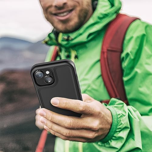ENCASED Shockproof Case Compatible with iPhone 16 - Ultra Protective Heavy Duty Magnetic Phone Cover, Rebel Series (Black, iPhone 15 Plus) - color: Black, size: iPhone 15 Plus