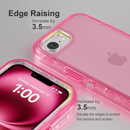 Follaroma for iPhone 17e/iPhone 16e Case, Heavy Duty Shockproof Protection Phone Cases, Anti-Drop, Dual Layer Transparent Protective Cover Compatible with iPhone 17e/iPhone 16e, 6.1'', Crystal Pink - color: Pink, size: iPhone 17e/iPhone 16e 6.1''