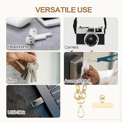 PATIKIL Crystal Phone Strap Crossbody Wrist Lanyard Phone Strap Rhinestone Cell Phone Lanyard Necklace with Tether Tabs - color: Gray