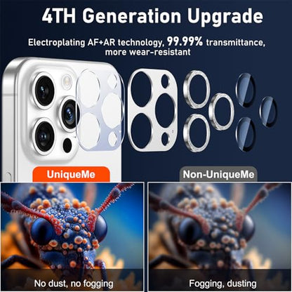 UniqueMe for iPhone 13 Pro/13 Pro Max Lens Protector Sliver (Bling Circle) - color: Silver(bling circle)
