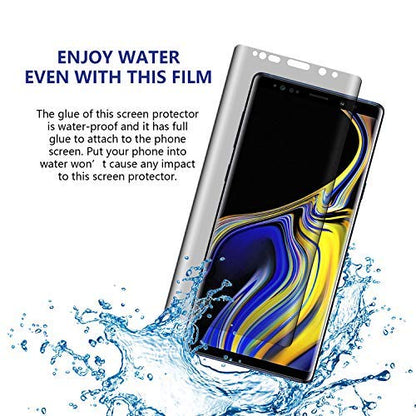 Galaxy Note 9 Screen Protector Privacy, 2-Way Anti Spy Full Adhesive Coverage (2-Pack) Nano Shield 3D Curve Edge Fit Soft Film (NOT Tempered Glass) for Samsung Note 9 and 1-Pack Back Skin Protector