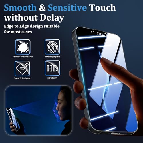 (3+2 Pack) 360° Privacy Screen Protector for iPhone 17e 【4 Way Anti Spy】 + Camera Lens Protector,9H Shatterproof, Anti-Peep,Bubble-Free, Case Friendly Easy Installation Frame Included - size: iPhone 17e