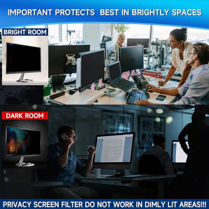 Magicmoon 2-Pack 24 Inch Computer Privacy Screen Filter for 16:9 Monitor