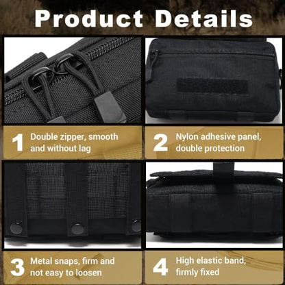 Tactical Molle Admin Pouch Compact Utility EDC Tool Bag Phone Pouches Fanny Waist Pack Bag Belt Pouch Small First Aid Kit - color: Khaki New