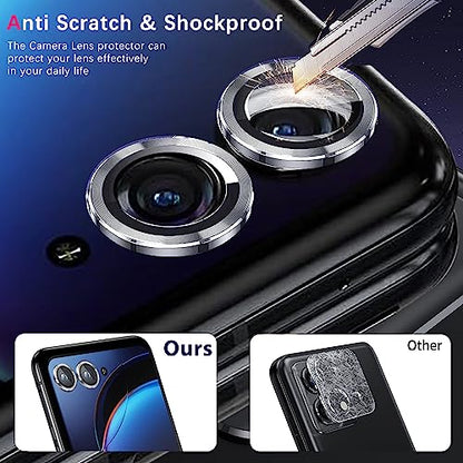 Zeking 2 Set for Motorola Razr 40 Ultra/ 50 Utra Camera Lens Protector - color: Black