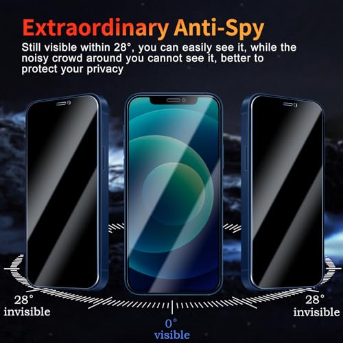 Privacy Screen Protector for iPhone 12 Mini 5.4 Inch 3 Pack, Tempered Glass Film Anti-spy Scratch Resistant 9H Hardness Case Friendly - size: iPhone 12 Mini