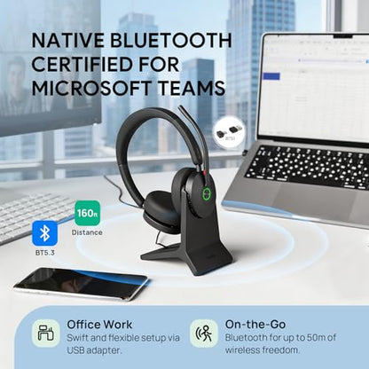 Yealink BH74 Bluetooth Headset with Mic for Work,Hybrid ANC,Teams Certified - color: BH74 Teams, style: BH74(Headset only)
