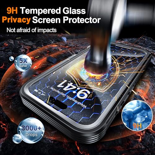 Magnetic Privacy Screen Case for iPhone 16 Plus with Full Body Protection - color: Black, size: iPhone 16 Plus