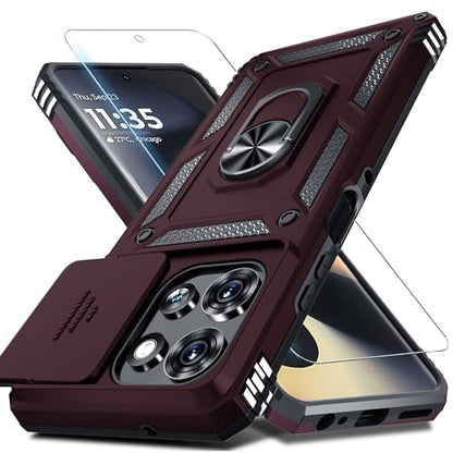 for Moto G Power 5G 2026/2025 Case Built in Slide Camera Cover Wine Red - color: Wine Red, size: Moto G Power 5G(2025)