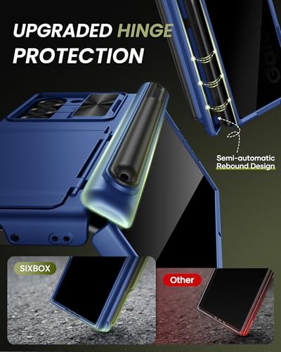 for Samsung Galaxy Z Fold 6 Case with Privacy Screen Protector, Blue - color: Blue-Y