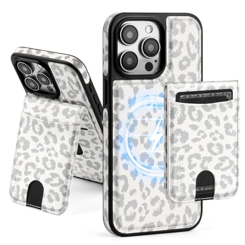 Shieldtop Compatible with MagSafe iPhone 12 Pro Max Wallet Case,Leopard-White - color: Leopard-White, size: iPhone 12 Pro Max 6.7"
