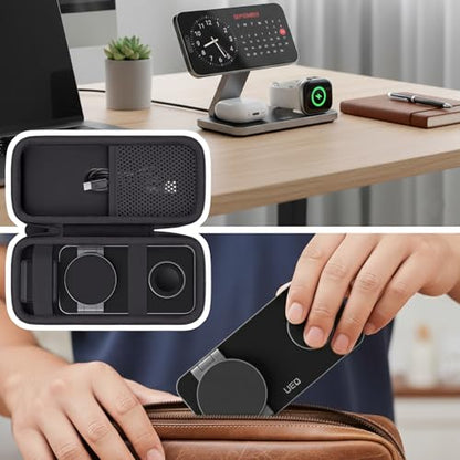 Hard Travel Case for UEQ/VBA/KEEPRO 3 in 1 Wireless Charging Station - color: Black Case