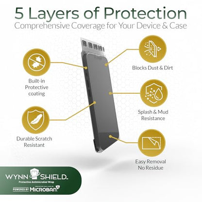 WynnShield™ Protective Mobile Phone Wrap by Microban® - 3 Packs - Ultra-Thin Easy Apply Contact Film for Phones, Scratch-Resistant, Easy Removal, Enhanced Device Hygiene, Fits All Phone Models