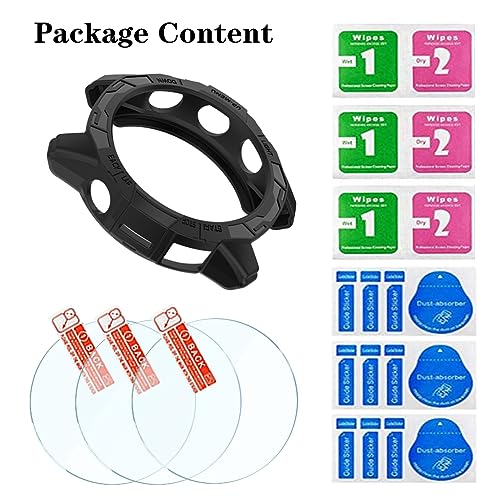 Screen Protector for Garmin Epix pro 42MM/Fenix 7S and TPU Protective Case | HUADU,9H Tempered Glass Film,Anti-Scratch,High Definition,Full Coverage,Soft Watch Cover - size: Garmin EPIX pro 42MM