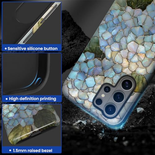 Compatible with Samsung Galaxy S26 Ultra Case,Glossy Case All-Round Protection Shockproof Anti-Scratches TPU Cover,Cases for Man Woman-Hydrangeas Bush Stained Glass - color: Hydrangeas Bush Stained Glass, size: Galaxy S26 Ultra