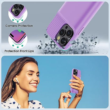 Battery Case for iPhone 14 Pro Max,14 Plus and 13 pro Max, Real 8600mAh Rechargeable Smart Extended Charging Case, Ultra-Slim Portable Protective Battery Pack (6.7 inch) Purple - color: Purple