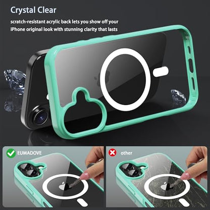 Classic Hybrid Magnetic iPhone 17 Case Phone Case Cover, Screen Protectors X1, Compatible with Magsafe, Anti Yellowing,Slim,Shockproof, Protective (Mint Green, iPhone 17) - color: Mint Green, size: iPhone 17