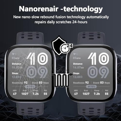 3 Pack for Amazfit Bip 6 Screen Protector (no glass), Self-Healing, 3D Full Screen Coverage Soft Film, Anti Scratch HD Clear Screen Protector for Amazfit Bip 6, Black - size: for Amazfit Bip 6