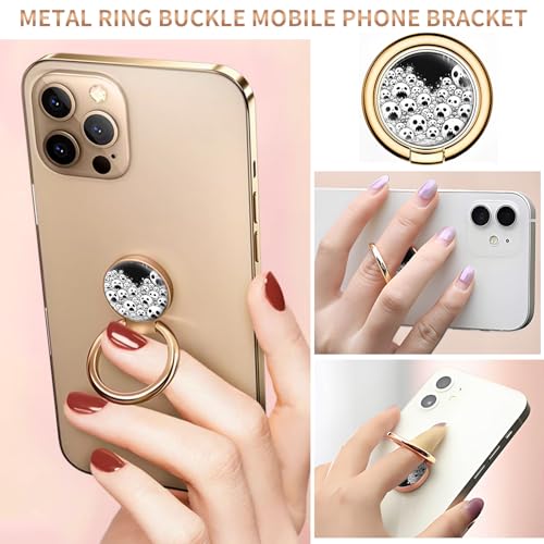 Cell Phone Ring Holder, Cute Metal Phone Grip Stand Finger Ring Kickstand, Flexible 360°Rotation Phone Tablet Case Accessories Compatible with Most Phones Gothic Skull Pattern - color: Gothic Skull Pattern